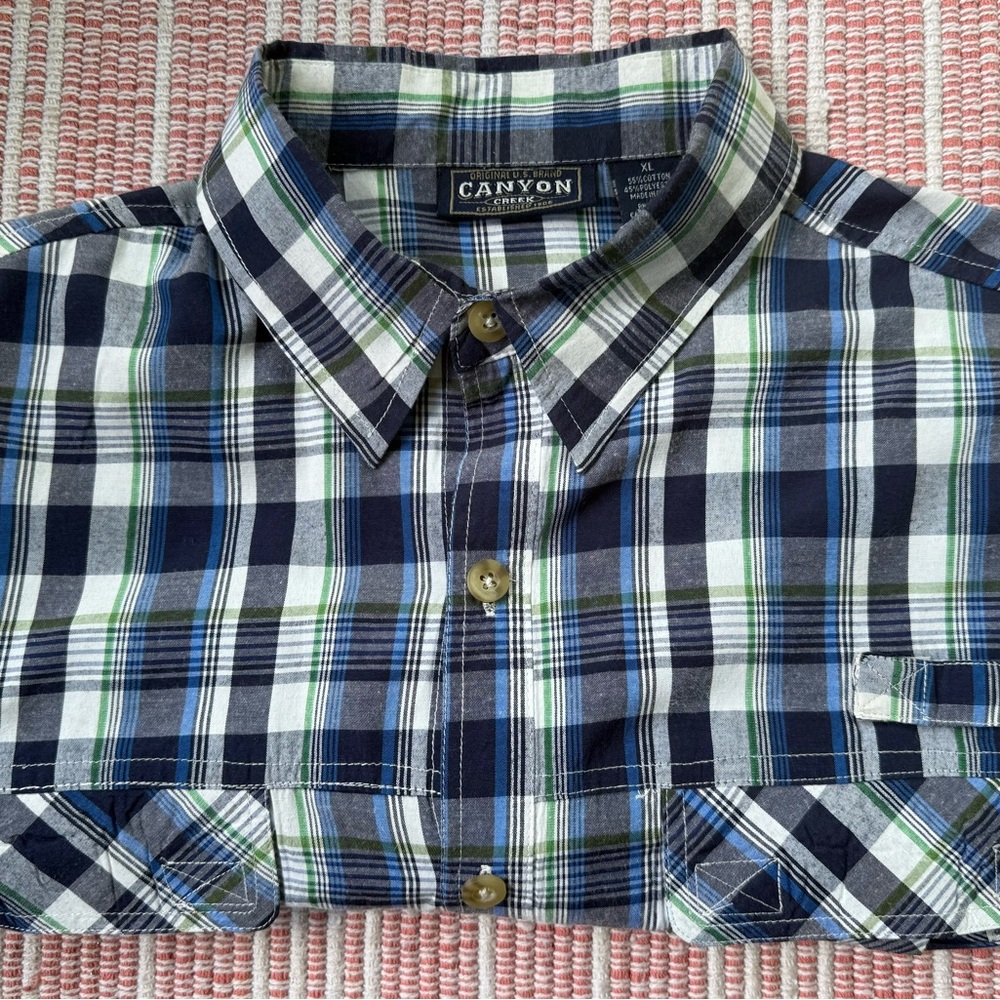 Canyon Creek Men's Plaid Button Down Short Sleeve Shirt
